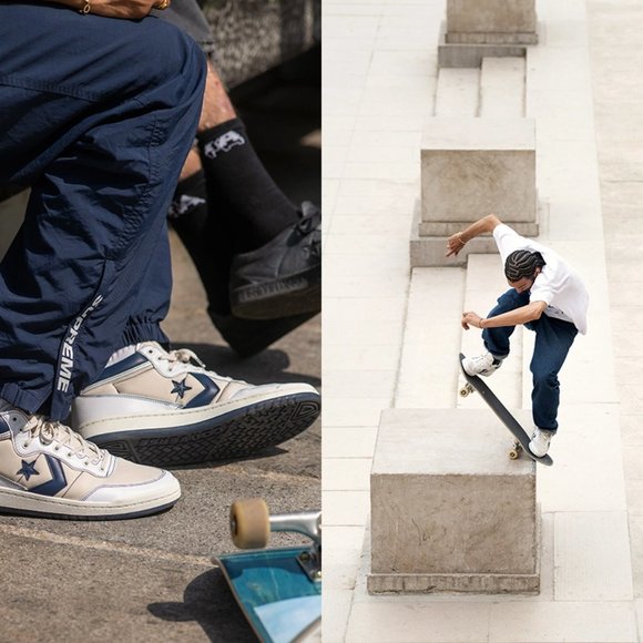 NIB Converse Fastbreak Pro Mid Trigger Bros. White/Navy/Egret A01703C US Mens 10 - Picture 9 of 15